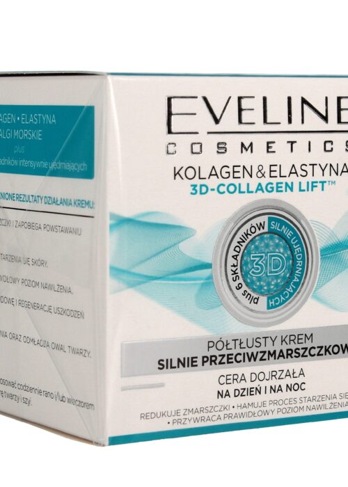 Eveline Półtłusty Krem silnie przeciwzmarszczkowy Kolagen i Elastyna & 3D-Collagen Lift 50ml-1