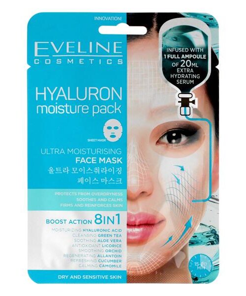 Eveline Sheet Mask Hyaluron Maska na tkaninie 8in1 ultranawilżająca 1szt-1