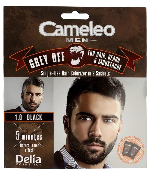 Delia Cosmetics Cameleo Men Krem koloryzujący do włosów,brody i wąsów nr 1.0 black 15mlx2-1
