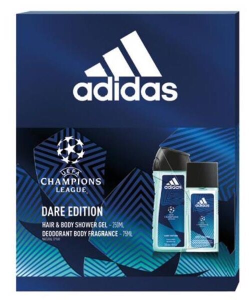 Adidas Zestaw prezentowy UEFA Dare Edition (deo naturalny spray 75ml+żel pod prysznic 250ml)-1