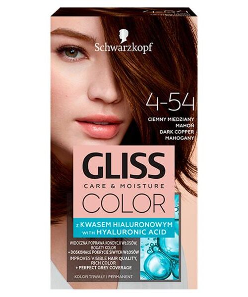 Gliss Color krem koloryzujący do włosów 4-54 Ciemny Miedziany Mahoń-1