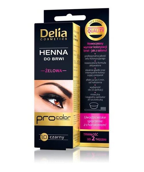 Delia Cosmetics Henna do brwi żelowa 1.0 czarna 1op-1