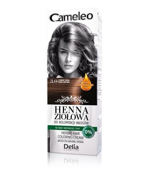 Delia Cosmetics Cameleo Henna Ziołowa nr 3.0 ciemny brąz 75g-1