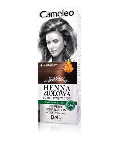 Delia Cosmetics Cameleo Henna Ziołowa nr 4.4 korzenny brąz 75g-1