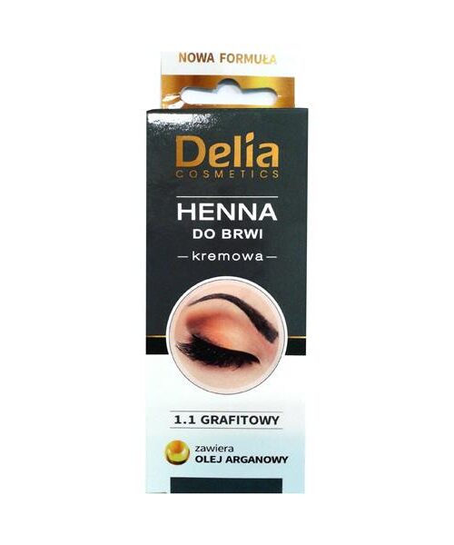 Delia Cosmetics Henna do brwi kremowa nr 1.1 Grafitowa 1op.-1