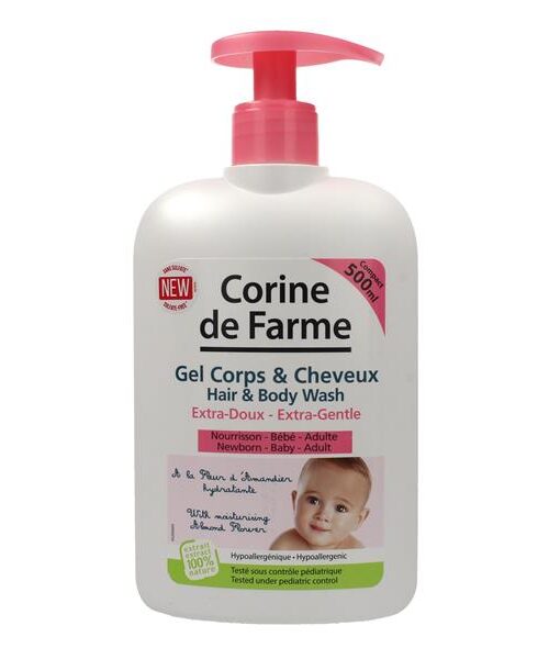 Corine de Farme BeBe Extra delikatny żel do mycia ciała i włosów 2w1 migdałowy 500ml-1