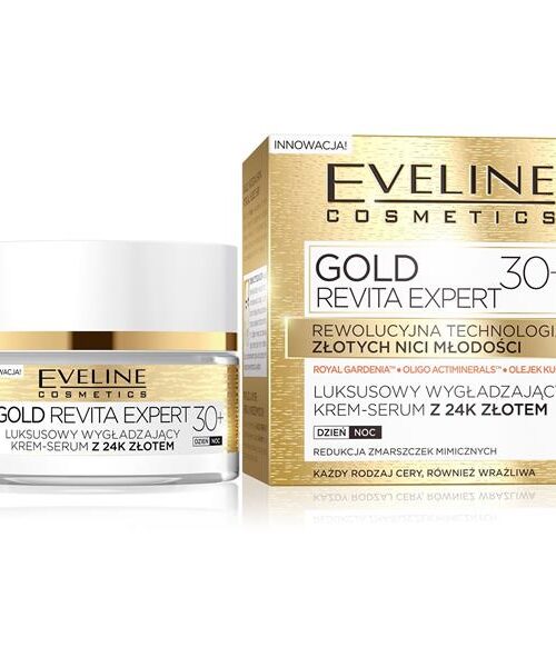 Eveline Gold Revita Expert 30+ Krem-serum wygładzający na dzień i noc 50ml-1