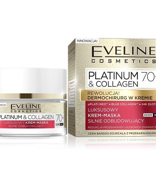 Eveline Platinum & Collagen 70+ Krem-maska silnie odbudowujący na dzień i noc 50ml-1