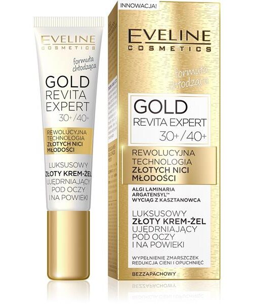 Eveline Gold Revita Expert 30+/40+ Luksusowy złoty Krem-żel ujędrniający pod oczy i na powieki 15ml-1