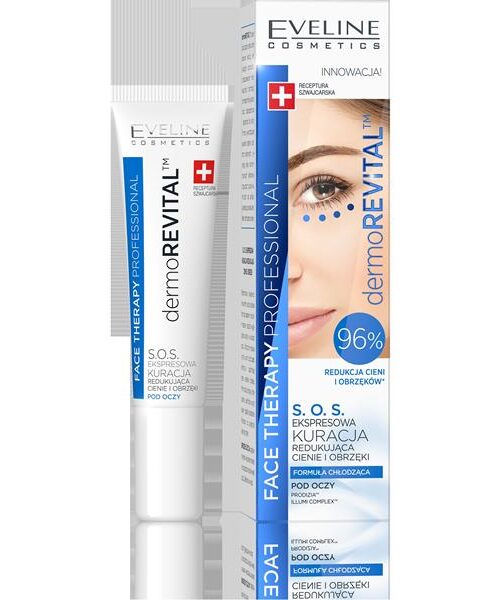 Eveline Face Therapy Professional Kuracja S.O.S.redukująca cienie i obrzęki pod oczami Dermo revital 15ml-1