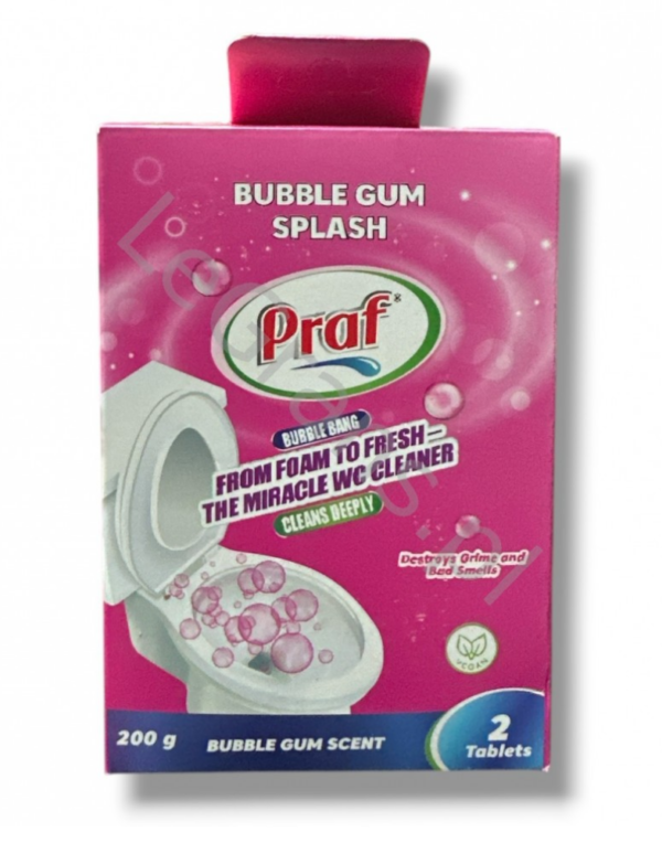 PRAF PROSZEK DO CZYSZCZENIA TOALET Z PIANĄ BUBBLE GUM 2*100G
