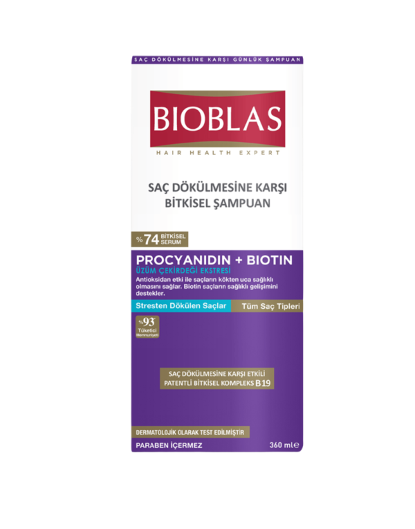 BIOBLAS SZAMPON  PROCYJANIDYNA+BIOTYNA 360ML