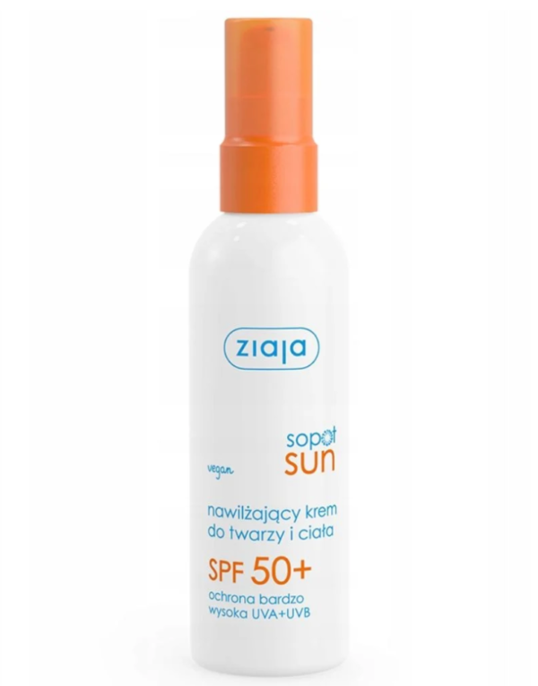 ZIAJA SOPOT SUN NAWIJŻAJĄCY KREM DO TWARZY I CIAŁA SPF50 90ML