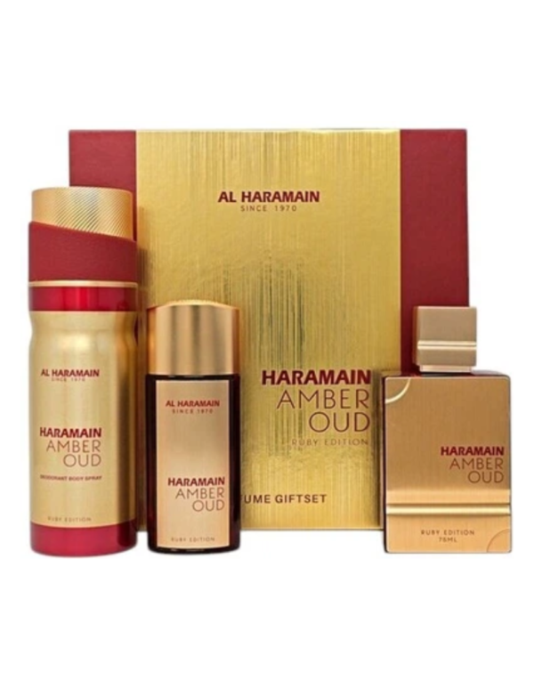 ZESTAW AL HARAMAIN AMBER OUD RUBY EDITION EDP 75ML+EDP3ML +DEO 200ML