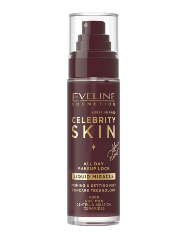EVELINE MGIEŁKA UTRWALAJĄCO -PIELĘGNUJĄCA DO MAKIJAŻU LIQUID MIRCLE  CELEBRITY SKIN 100ML