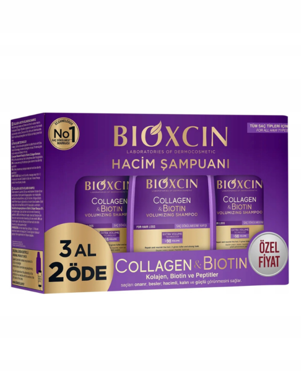 BIOXCIN COLLAGEN-BIOTIN DODAJĄCY OBJĘTOŚCI ZESTAW SZAMPONÓW 3x300ml