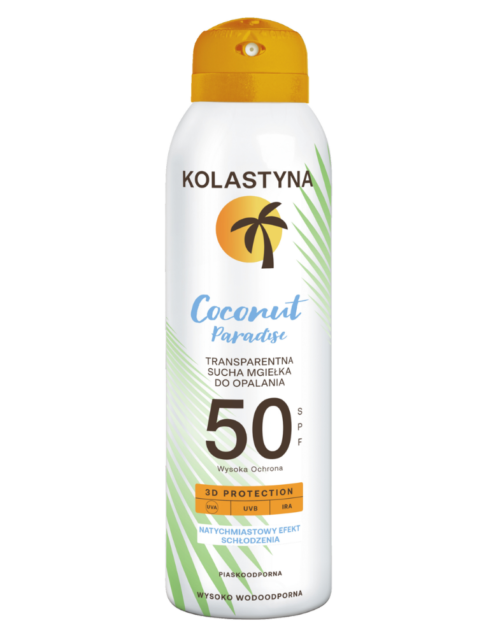 KOLASTYNA SUN COCONUT PARADISE TRANSPARNETNA SUCHA MGIEŁKA OCHRONNA SPF50 150ML