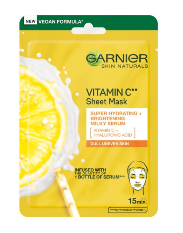 GARNIER VITAMIN C ROZŚWIETLAJĄCA MASKA W PŁACIE Z WITAMINĄ C DO TWARZY 28G
