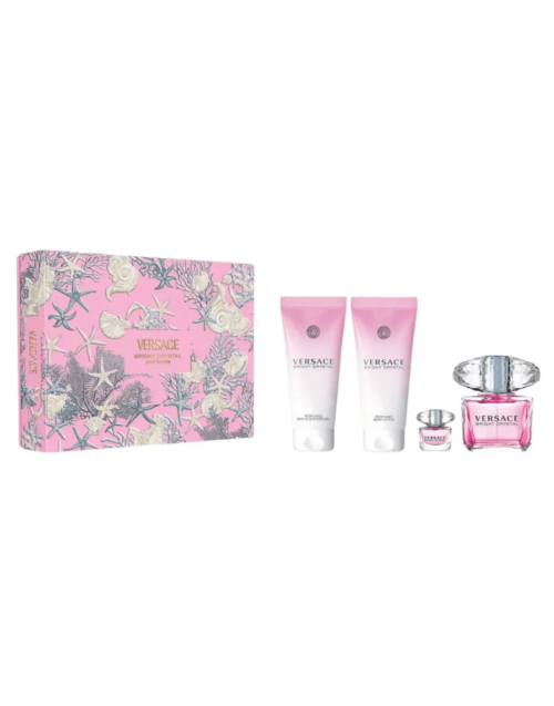 VERSACE ZESTAW BRIGHT CRYSTAL EDT 90ML+SHOWER GEL 100ML+BODY LOTION 100ML + EDT 5ML