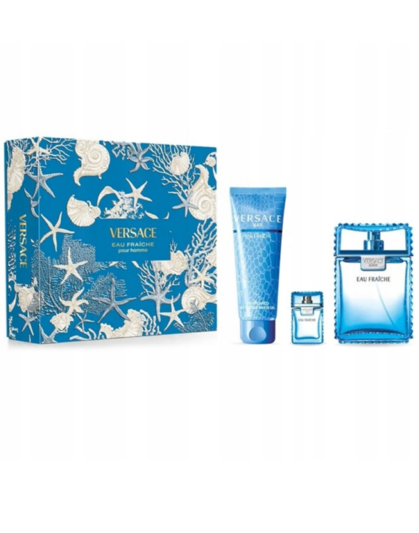 ZESTAW VERSACE EAU FRAICHE  EDT 100ml + EDT 5ml + ŻEL POD PRYSZNIC 150ml