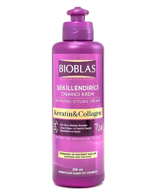 BIOBLAS KERATIN&COLLAGEN KREM DO STYLIZACJI WŁOSÓW 250ML